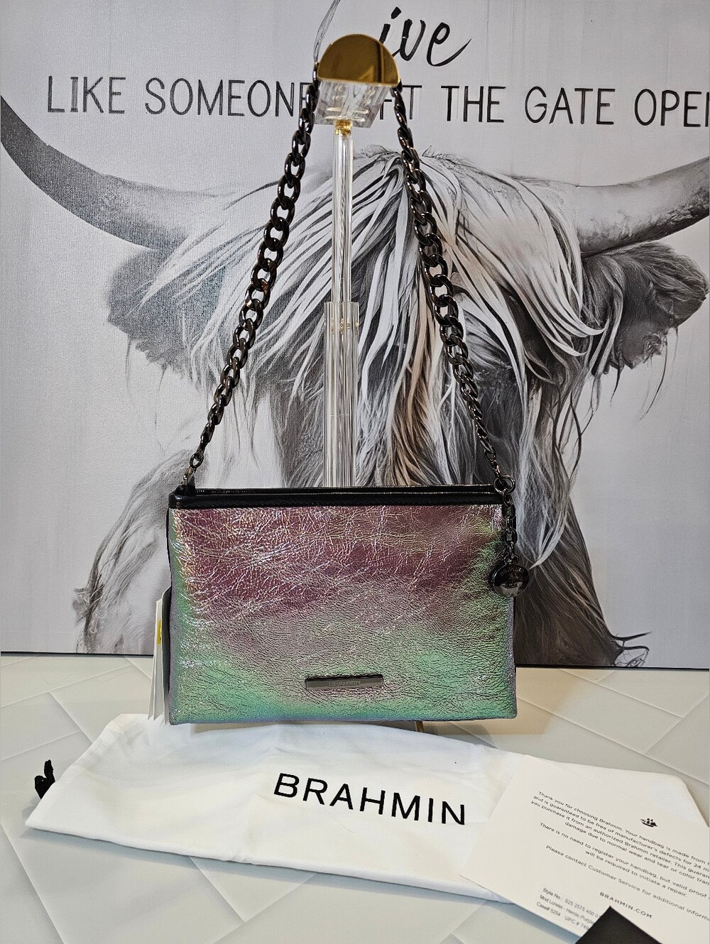 NWT Brahmin Lorelei Heroic Purple Adelaide Leather Shoulder Bag